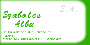 szabolcs albu business card